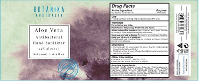 Label Image (Botanika Australia Aloe Vera Anti Bacterial Hand Sanitizer 500 mL 75vv)
